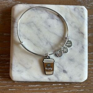 Alex and Ani Silver Coffee Charm Bracelet